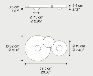 Bugia Lodes Ceiling Lamp Dimensions