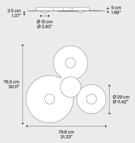 Bugia Lodes Ceiling Lamp Dimensions