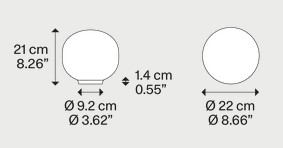 Measurements of Volum Lodes Table Lamp