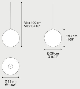 Dimensions of Random Solo Lodes Pendant Light