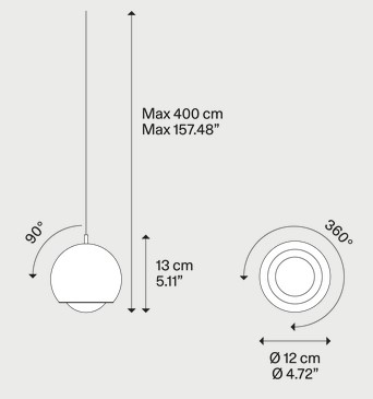 Spider Lodes Suspension Lamp Dimensions