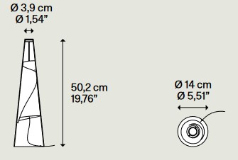 Lodes Cone of Light Table Lamp Dimensions