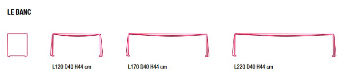 Le Banc MDF Italia Bench sizes