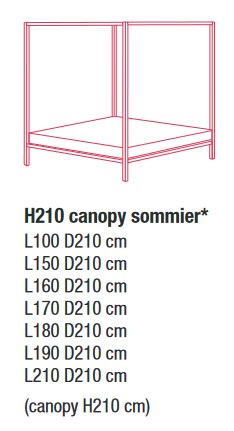 Letto Aluminium Bed MDF Italia dimensioni