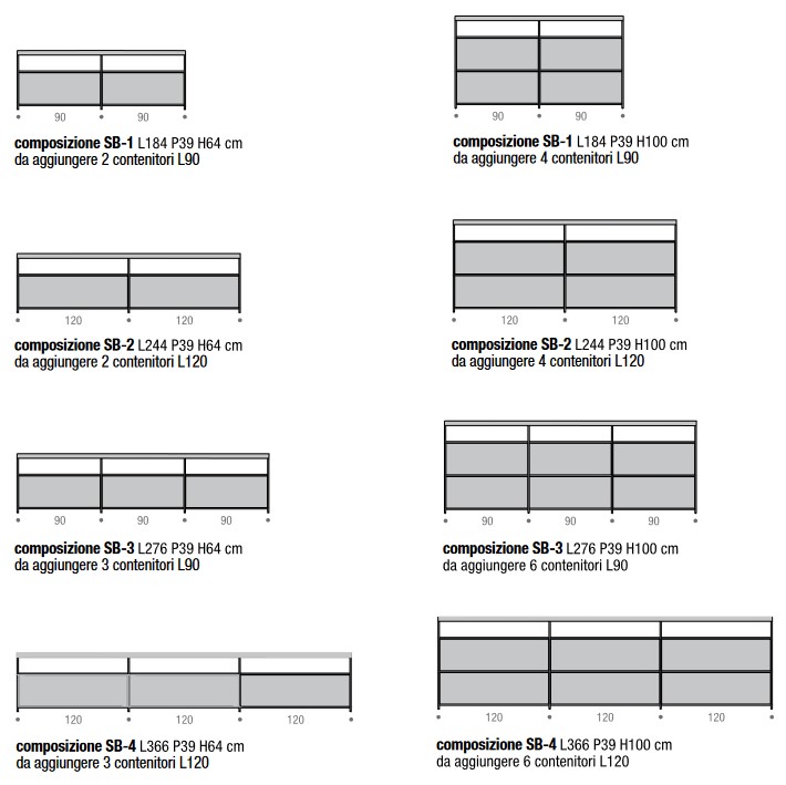 Minima 3.0 MDF Italia Sideboard sizes
