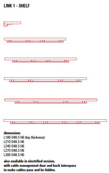 Link 1 MDF Italia Shelf sizes
