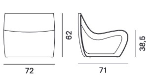 Sign Matt MDF Italia Lounge Armchair sizes