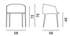 Achille MDF Italia Armchair sizes