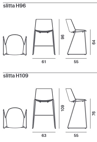 Aiku MDF Italia Iron Legs Stool sizes
