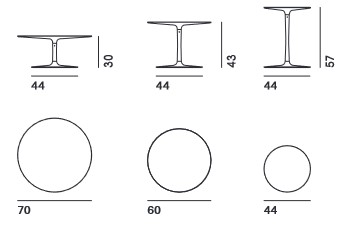 Flow MDF Italia Coffee Table sizes