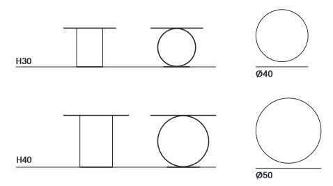 Metodo MDF Italia Coffee Table sizes