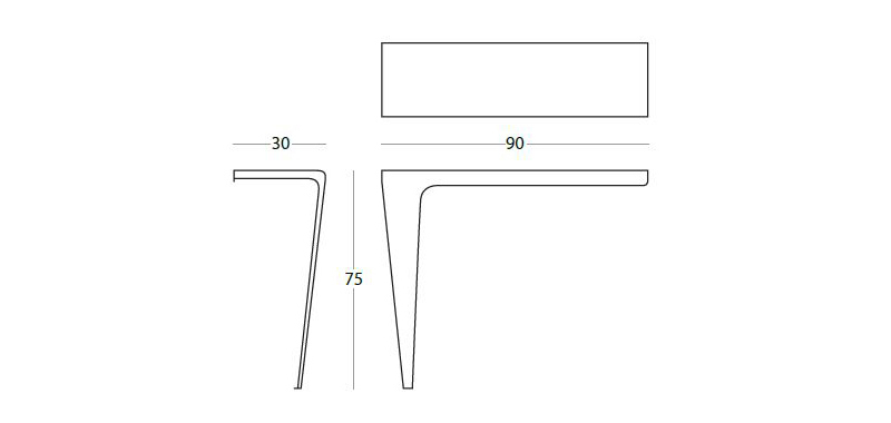 Dimensions of the Memedesign Lama Console