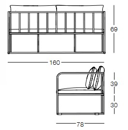 Dimensions of Cruise Memedesign Sofa