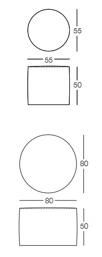 Dimensions of the Memedesign Berenice Pouf