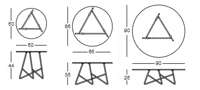 Dimensions of the Ermione Memedesign Coffee Table