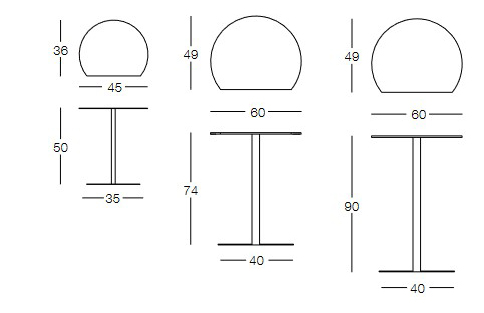 Dimensions of the Ambrogio Coffee Table by Memedesign