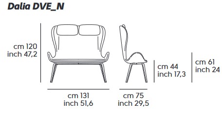 Sofá Dalia Midj DVE LN TS sizes