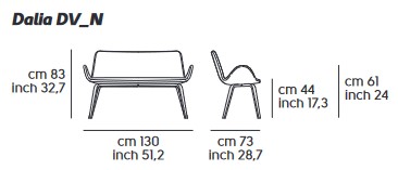 Dalia Midj DV LN TS Sofa sizes