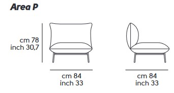 Area Midj P M TS Armless Armchair sizes