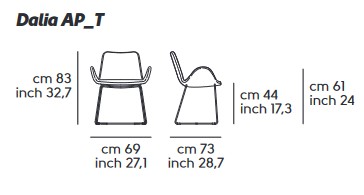Dalia Midj AP M TS Armchair dimensions
