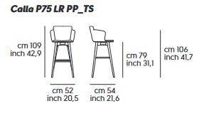 Calla Midj P LR PP TS Stool dimensions