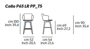 Calla Midj P LR PP TS Stool dimensions