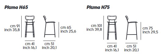 sgabello-PIUMA M TS-midj-dimensioni
