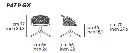 P47-Midj-P-GX-TS-CU-Armchair-dimensions