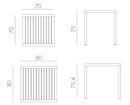 Cube Table Nardi dimensions
