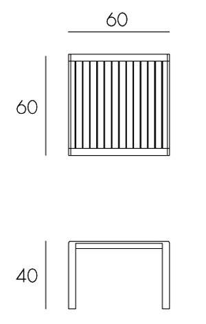 Small table Nardi Aria 60 frame and dimensions