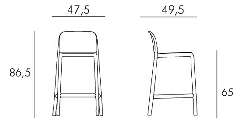 Faro Mini Stool Nardi frame and dimensions