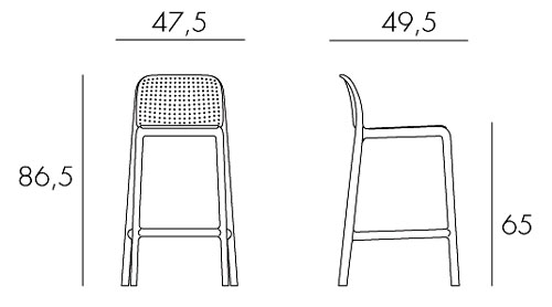 Lido Mini Stool Nardi frame and dimensions