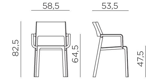trillarmchair-nardi-dimensions