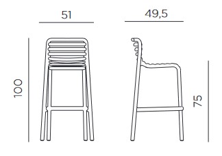Dimensions of the Doga Nardi Stool