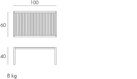 Small table Nardi Aria 100 frame and dimensions