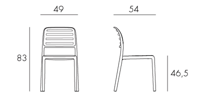 Costa Bistrot Nardi Costa Bistrot chair Nardi frame and dimension