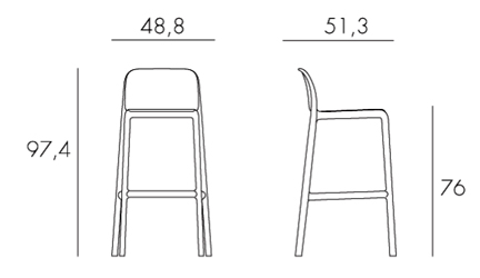 Faro Stool Nardi frame and dimensions