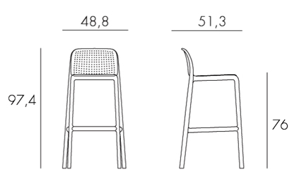 Lido Stool Nardi frame and dimensions