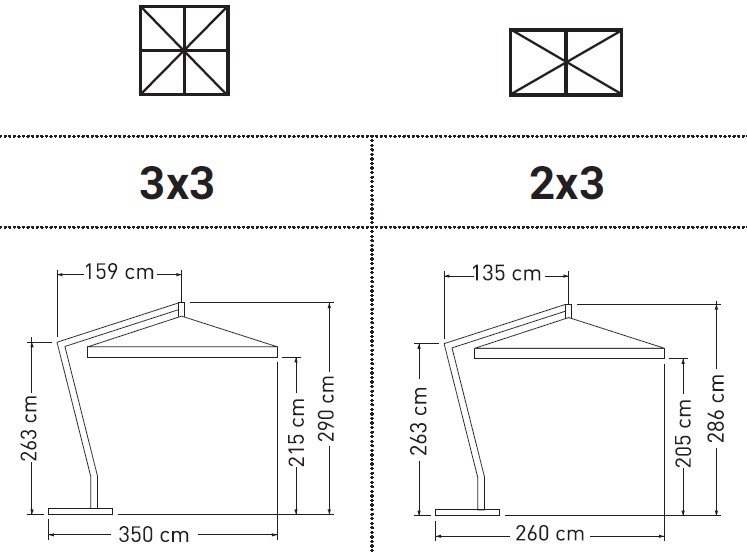 Afrodite-Ombrellone-OmbrellificioVeneto-dimensioni1
