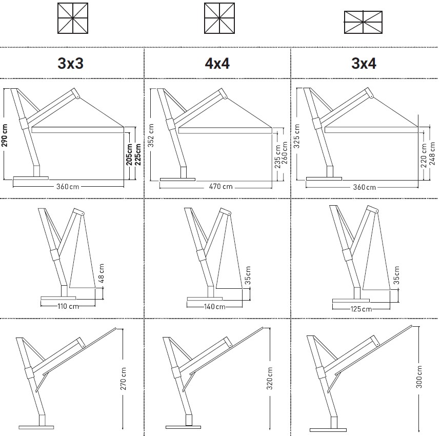 Pitagora-Umbrella-OmbrellificioVeneto-Dimensions