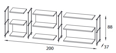 Musa Comp 35 Pezzani Bookcase Dimensions