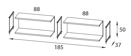 Musa Comp 20 Pezzani Bookcase Dimensions