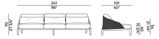 Grace Potocco Sofa sizes