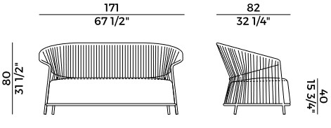 Ola Potocco Sofa sizes