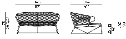 Vela Potocco Sofa sizes