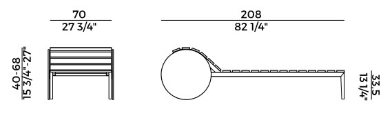 Suno Potocco Daybed sizes