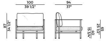 Elodie Potocco lounge armchair sizes