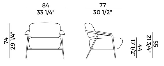 Stay Potocco Lounge Armchair sizes