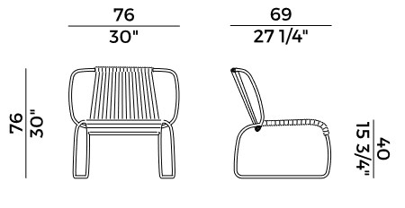 Tibes Potocco Lounge Armchair sizes