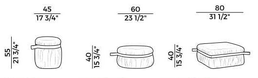 Herm Potocco Pouf sizes